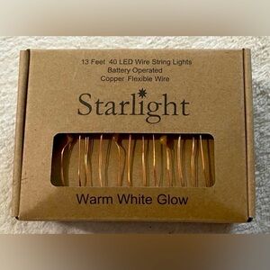 Led Wired String lights 13ft . Warm white lights . Battery operated